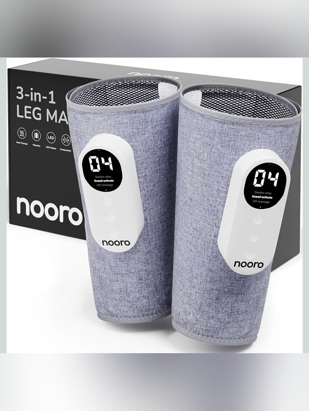 Nooro Gray 3-in-1 Leg Massager with LED Control